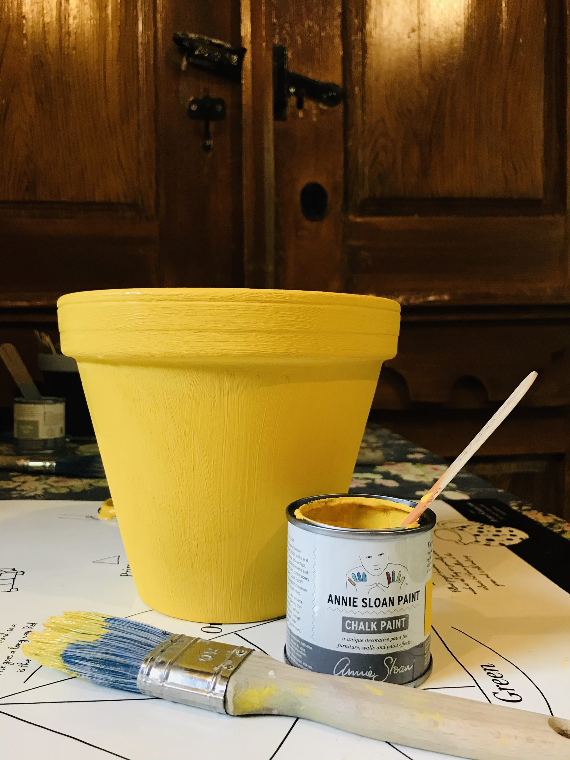 Elluyellow keltainen itse maalattu ruukku